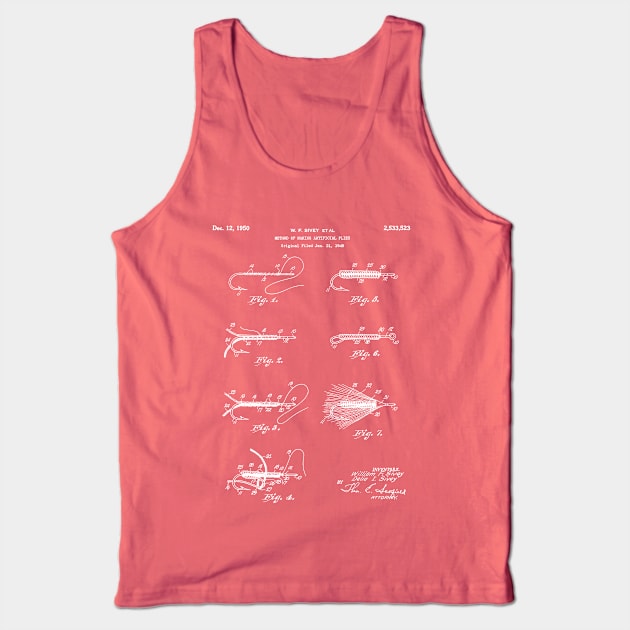 Fly Fishing Patent - Fisherman Art - Antique Tank Top by patentpress